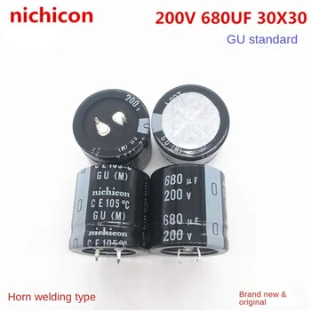 (1ШТ) 200V680UF 30X30 электролитический конденсатор Nippon nichicon 680UF 200V 30*30 GU 105 градусов