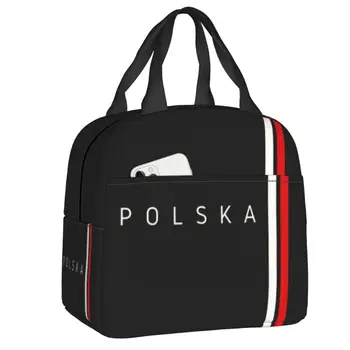Флаг Польши Изолированная Сумка для Ланча для Женщин Polska Eagle Польский Герб Многоразовый Термоохладитель Bento Box Пакеты Для Еды Для Пикника