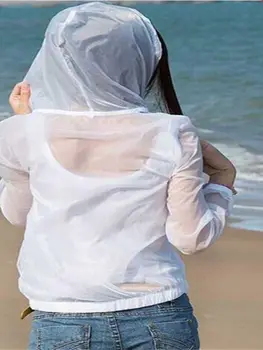 Солнцезащитные куртки для женщин, Корейская версия, Летняя защита от ультрафиолета средней длины, Короткие Свободные солнцезащитные куртки для спортзала, Тонкие спортивные куртки
