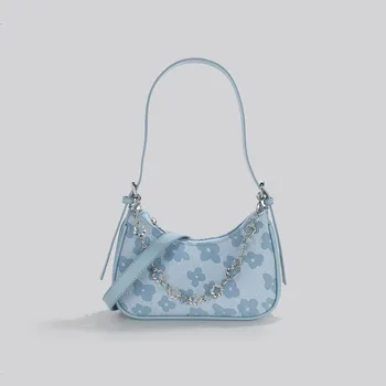 Женская сумка-мессенджер с цветочной цепочкой 2023, новая летняя сумка на одно плечо подмышками
