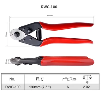 Кабельный резак Rubicon RWC-100/для резки проволоки/кабельный зажим/отрезанный кабель/кабельные укладчики диаметром 1,5 / 4 мм