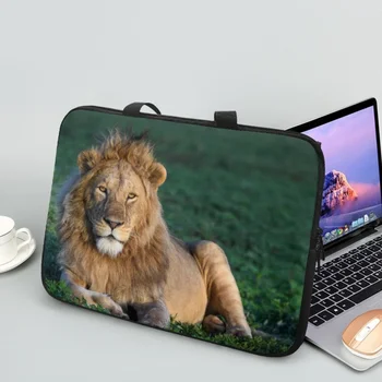Сумка для ноутбука с 3D рисунком льва для HP Dell Asus Apple, универсальная дорожная сумка для 10.12.13.15.17-дюймовый мультяшный компьютерный чехол